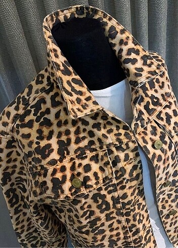 Defacto Leopar denim ceket