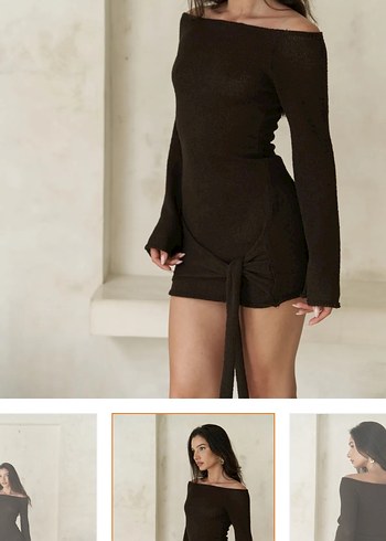 Mai Collection Kahverengi Plaj Elbise Pareo - Görsel 4