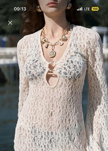 Mai Collection Dantel Pareo Elbise - Görsel 4