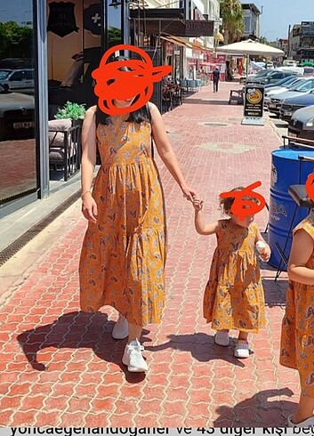 Üçlü anne kız takım elbise