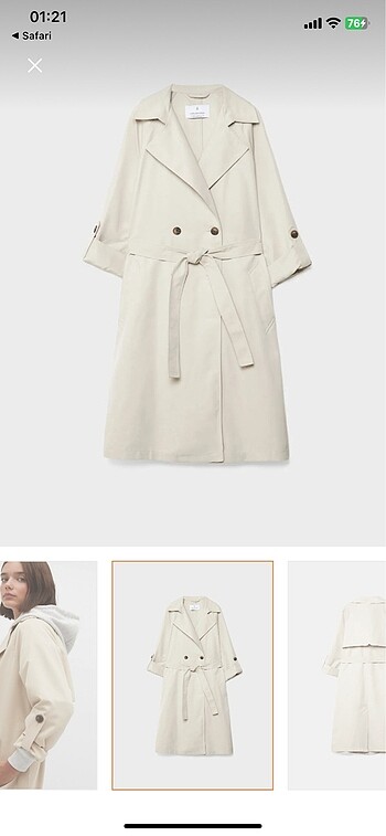 Krem Stradivarius trençkot