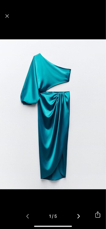 Zara cut out saten anvelop elbise
