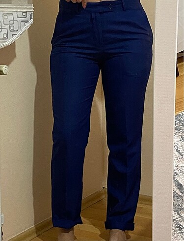 m Beden Lacivert basic kumaş pantolon