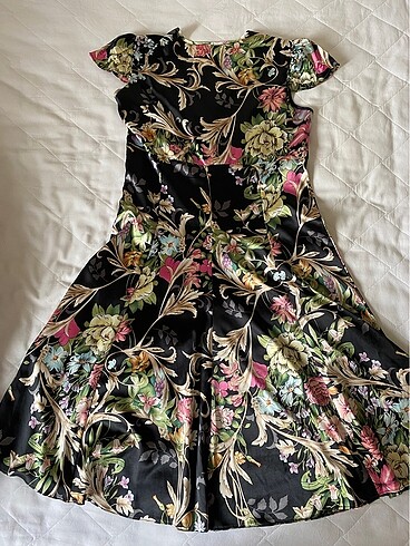 American Vintage Saten görünümlü vintage midi elbise