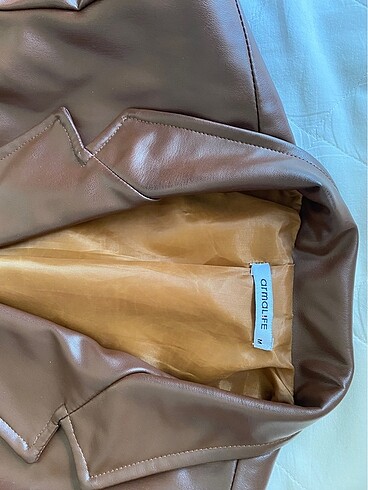 Diğer Acı kahve vatkalı suni der blazer ceket