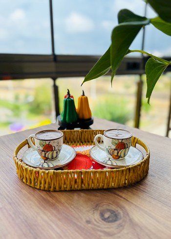 Desenli Türk Kahvesi Fincanı Seti - Görsel 2