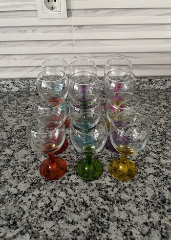 Renkli Ayaklı Bardak Seti - Görsel 3