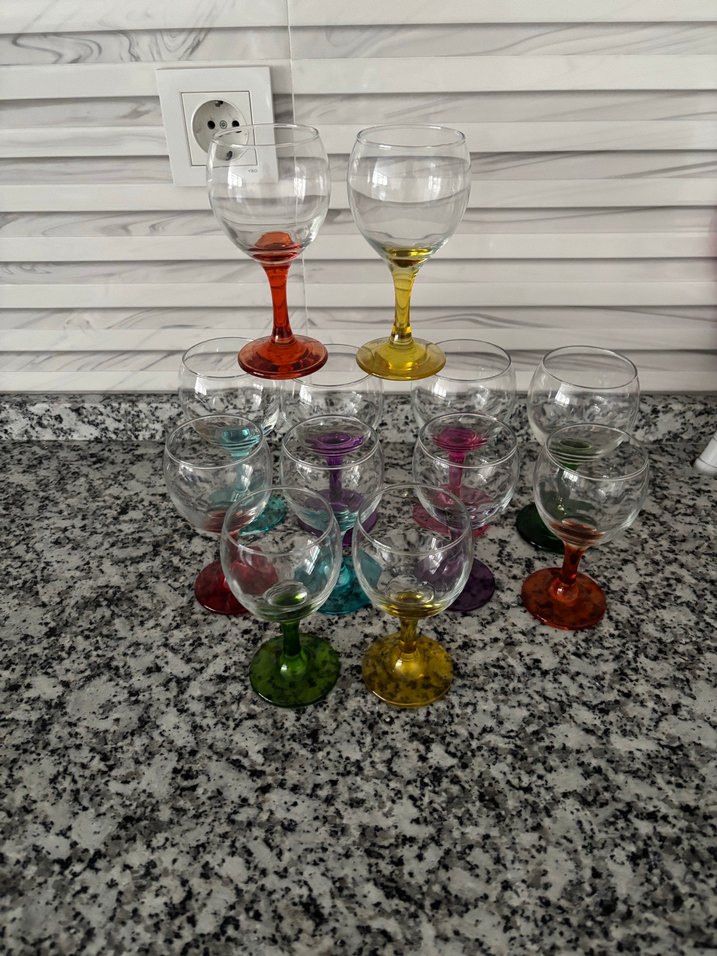 Renkli Ayaklı Bardak Seti - Görsel 2