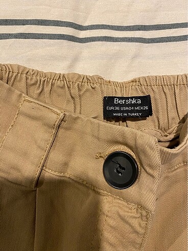36 Beden camel Renk Bershka kargo pantolon