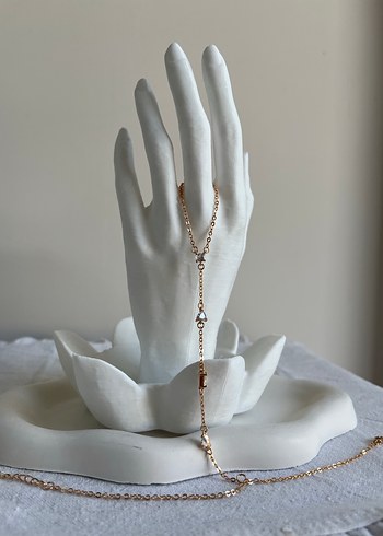 Zarif Altın Zincirli Kadın El Zinciri - Görsel 2