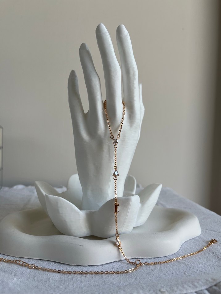 Zarif Altın Zincirli Kadın El Zinciri - Görsel 2