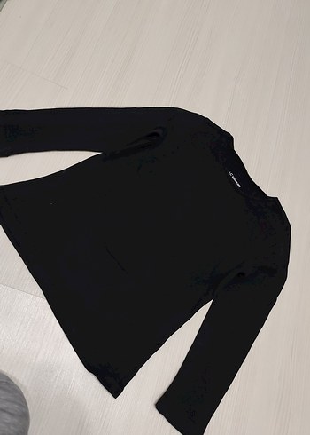 Çocuk Siyah Uzun Kollu Basic Sweatshirt