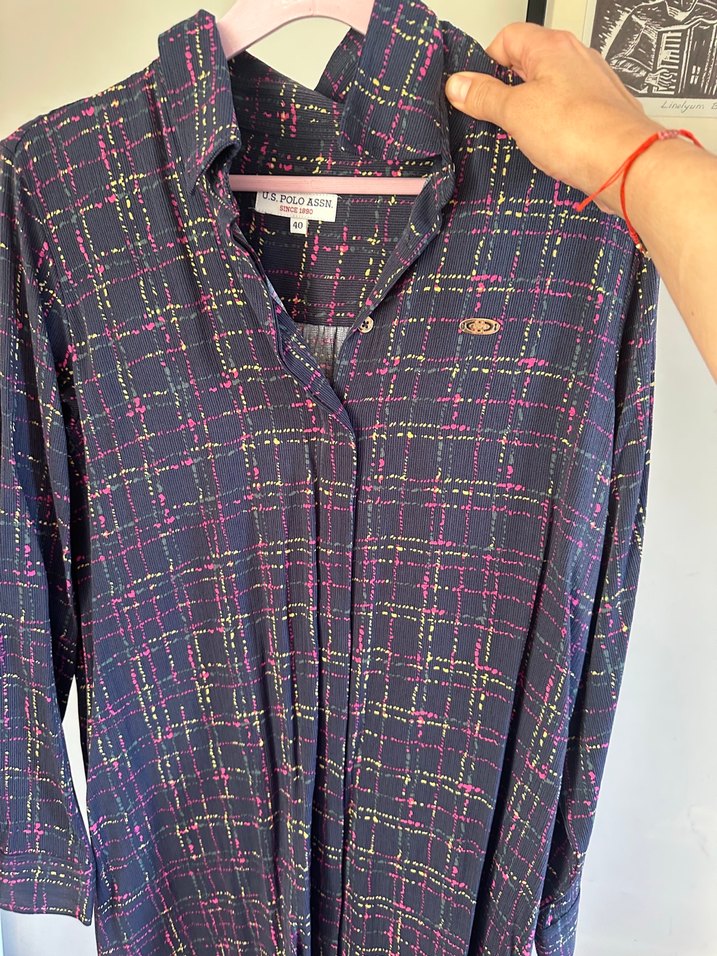 Düğmeli, Uzun Kollu, Salaş Hamile Bluzu - Görsel 2