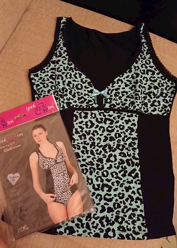 Leopar Desenli Siyah Mini Dantel Mayo sıfır ürün - Görsel 2