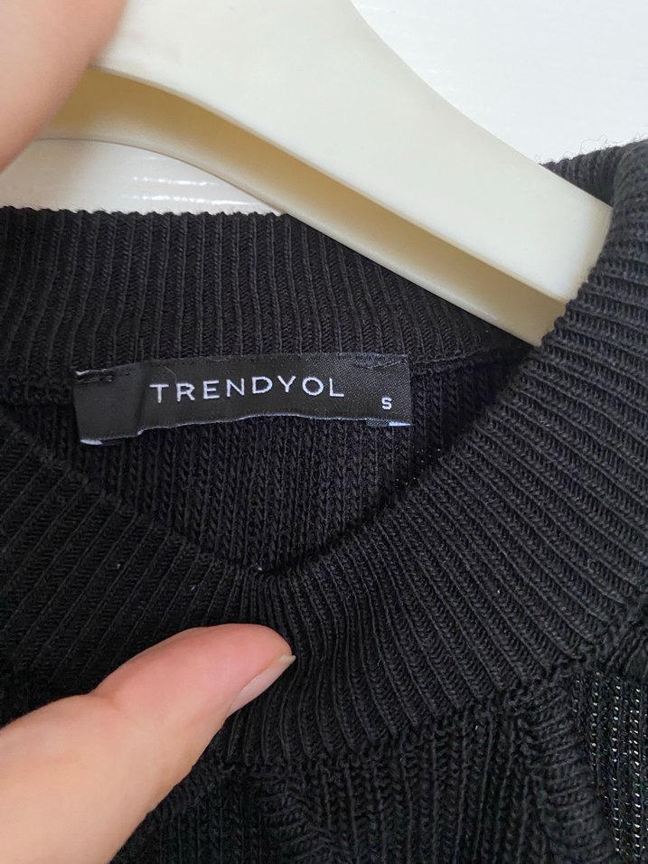 Siyah Fitted Kadın Örgü Kazak - Görsel 2