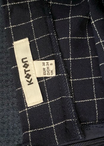 Lacivert Ekose Desenli Midi Etek - Görsel 2