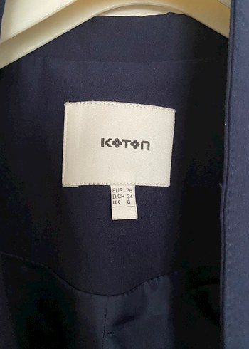 Koton Kemerli Lacivert Midi Kadın Yelek