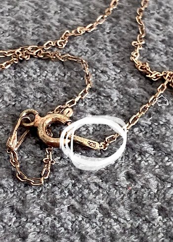 925 Ayar Eskitme Gold Kolye - Görsel 2