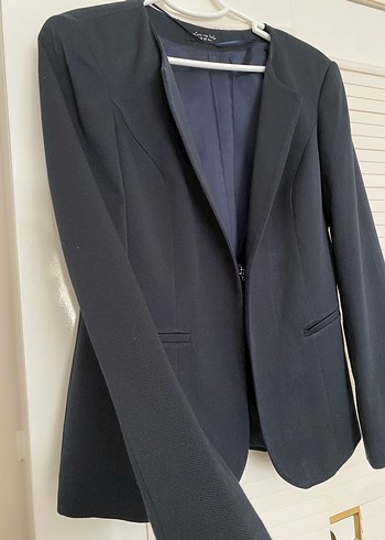 Düğmeli Siyah Kadın Blazer Ceket - Görsel 3