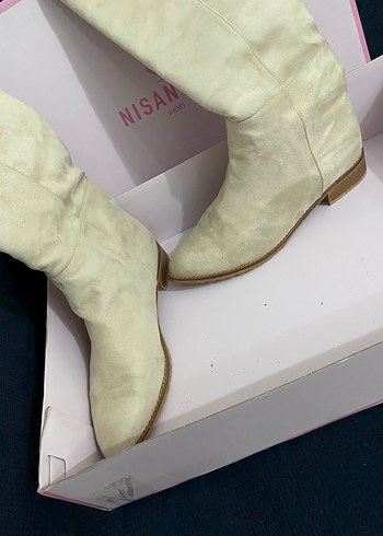 Bej Süet Kadın Çizme - Ana görsel