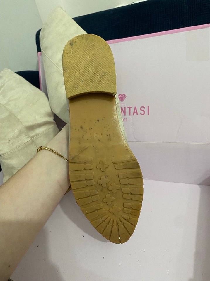 Bej Süet Kadın Çizme - Görsel 3