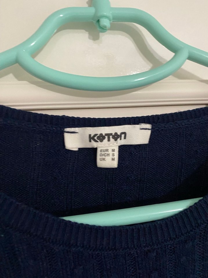 Uzun Kollu Lacivert Pilili Midi Elbise - Görsel 3