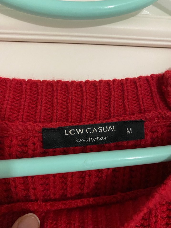 Kadın Kırmızı Kazak - Görsel 2