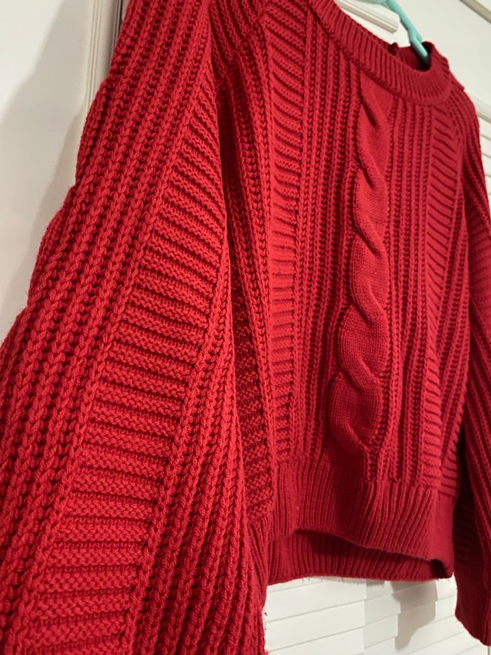 Kadın Kırmızı Kazak - Görsel 4