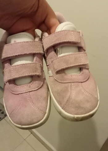 Kız Çocuk Pembe Süet Cırt Cırtlı Spor Ayakkabı