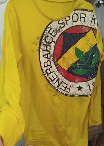 Sarı Uzun Kollu Fenerbahçe logolu Tişörtü - Görsel 2