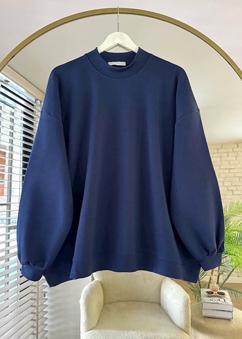 Lacivert Kadın Oversize Sweatshirt