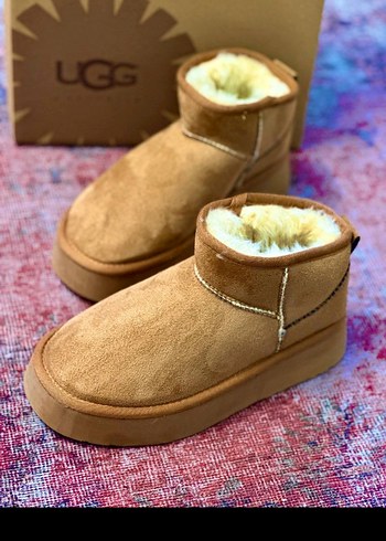 Ugg Kürklü Taba Süet Kadın Platform Bot