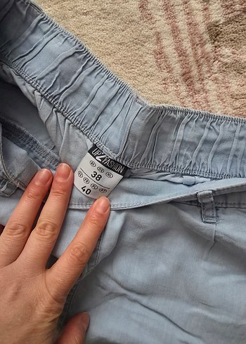 Düğmeli Gri Hamile Midi Kot Şort