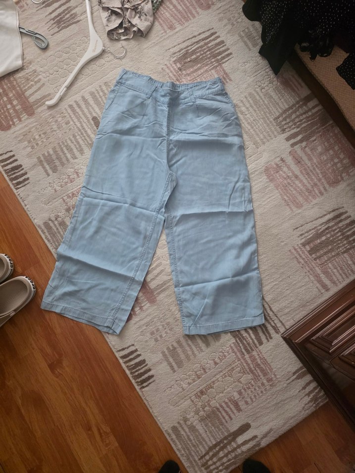 Düğmeli Gri Hamile Midi Kot Şort - Görsel 3