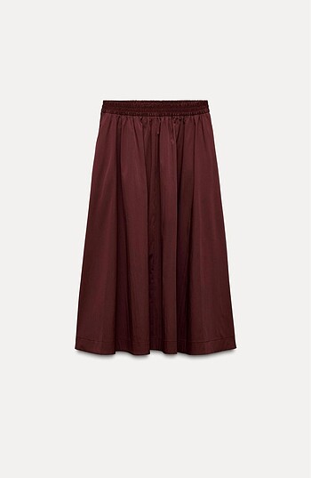 s Beden bordo Renk Zara midi etek