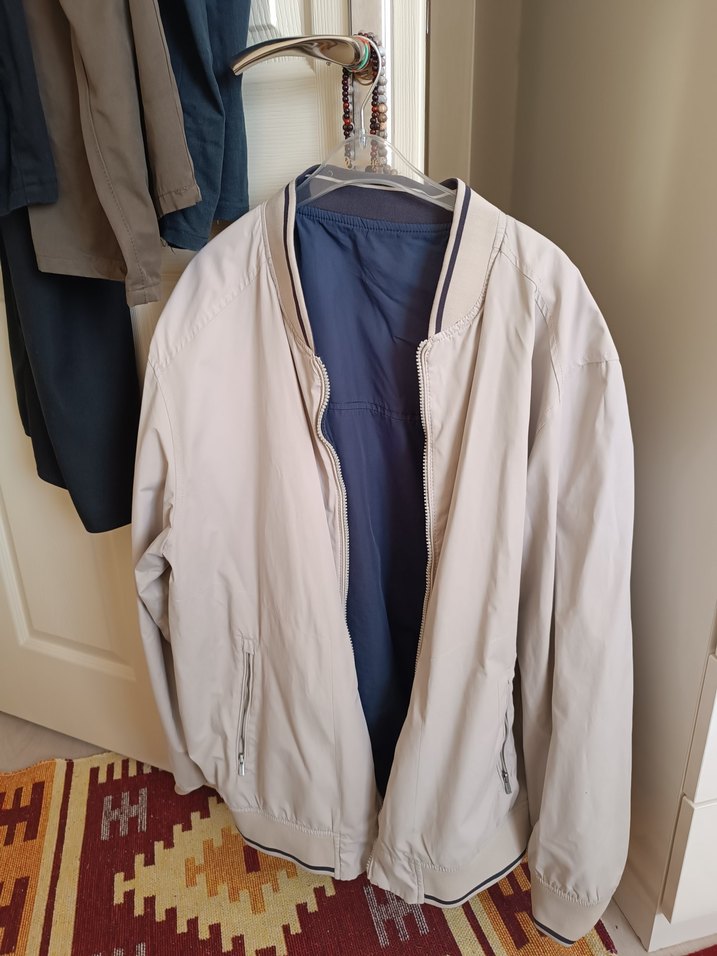 Bej Erkek Fermuarlı Rahat Ceket - Görsel 2