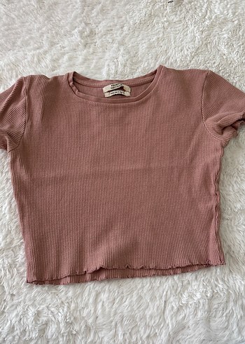Bej Kısa Kollu Crop Top