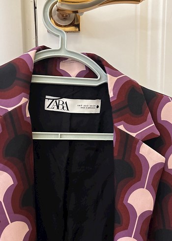 Bordo Desenli Kadın Midi Blazer Ceket - Görsel 2