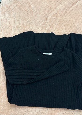 Siyah Kadın Uzun Kollu Triko Kazak - Görsel 2