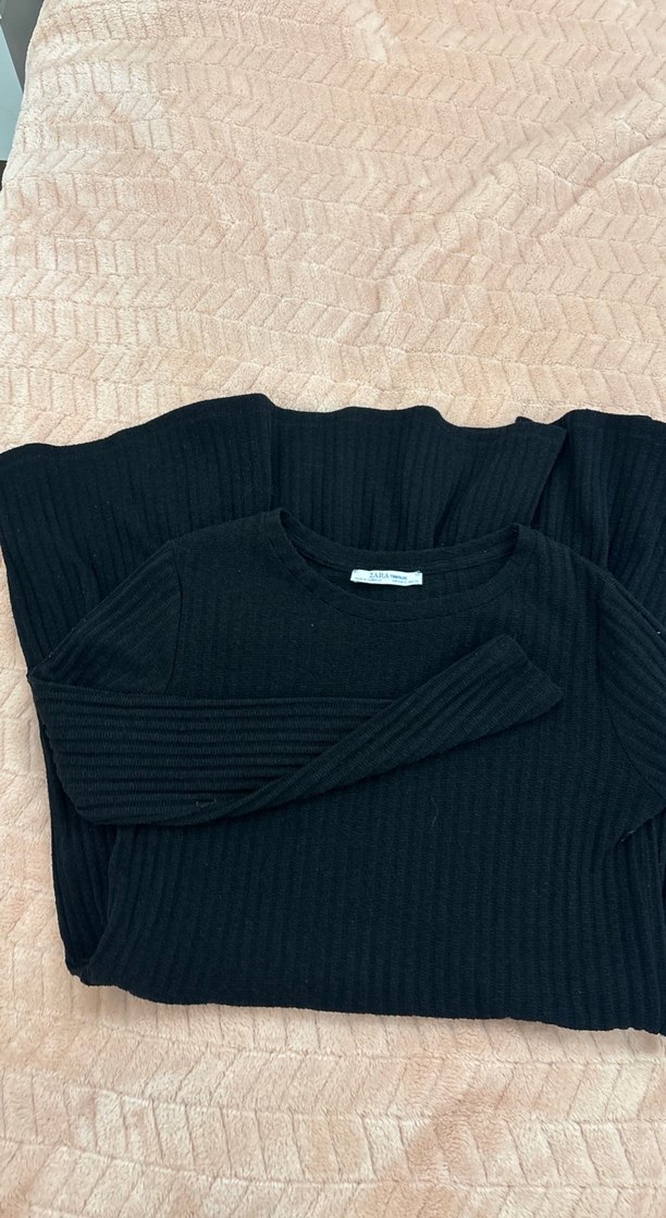 Siyah Kadın Uzun Kollu Triko Kazak - Görsel 2