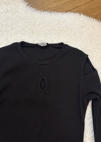 Siyah Uzun Kollu Dar Kesim Kadın Kazak - Görsel 6