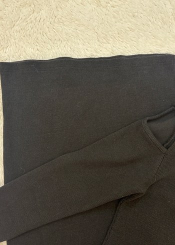 Siyah Uzun Kollu Dar Kesim Kadın Kazak - Görsel 4