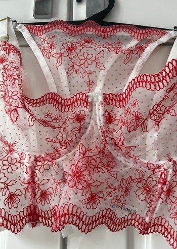 Nakışlı Kırmızı Bohem Midi Sütyen - Görsel 8