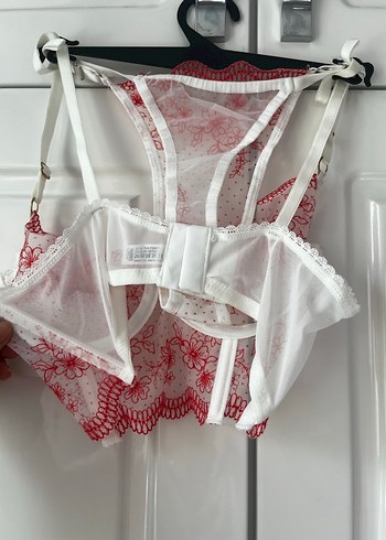 Nakışlı Kırmızı Bohem Midi Sütyen - Görsel 4