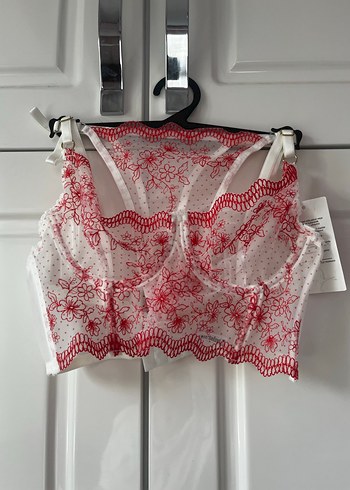 Nakışlı Kırmızı Bohem Midi Sütyen - Görsel 7