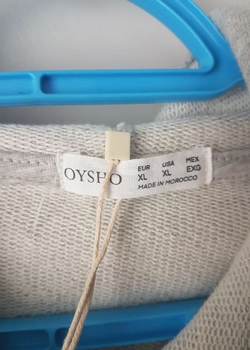 Gri OYSHO Kapüşonlu Kadın Sweatshirt - Görsel 5