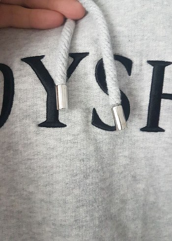 Gri OYSHO Kapüşonlu Kadın Sweatshirt - Görsel 3