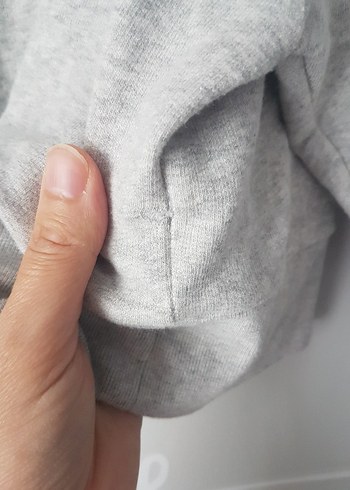 Gri OYSHO Kapüşonlu Kadın Sweatshirt - Görsel 4