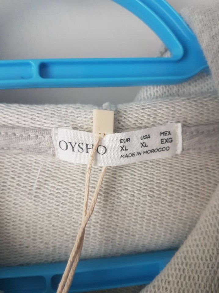 Gri OYSHO Kapüşonlu Kadın Sweatshirt - Görsel 5