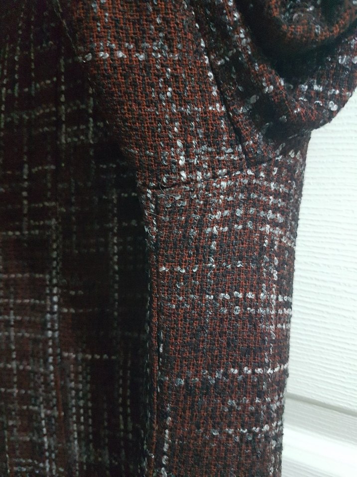 Bordo Düğmeli Uzun yünlü Kadın Kaban - Görsel 5